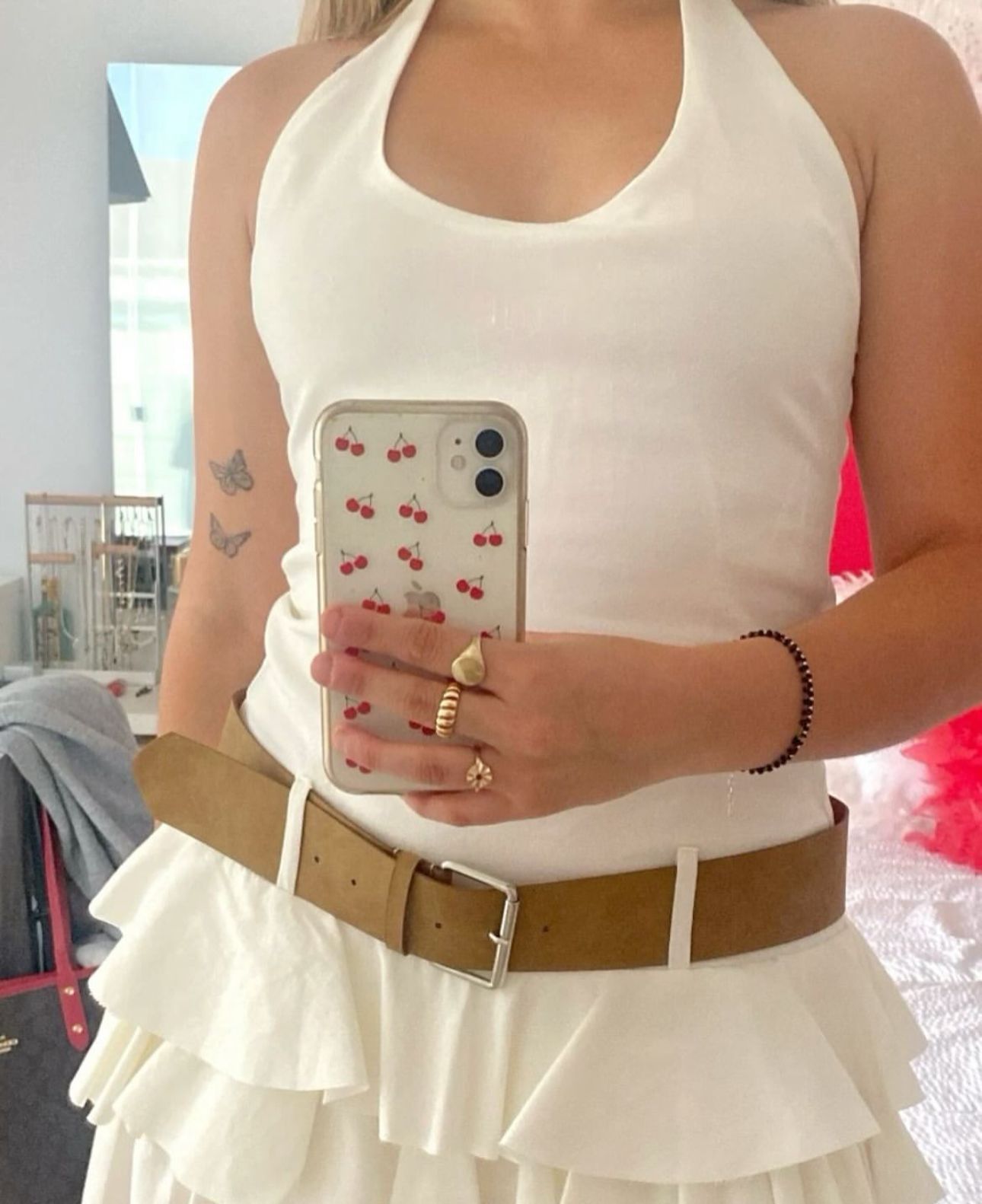 Adeline belted dress