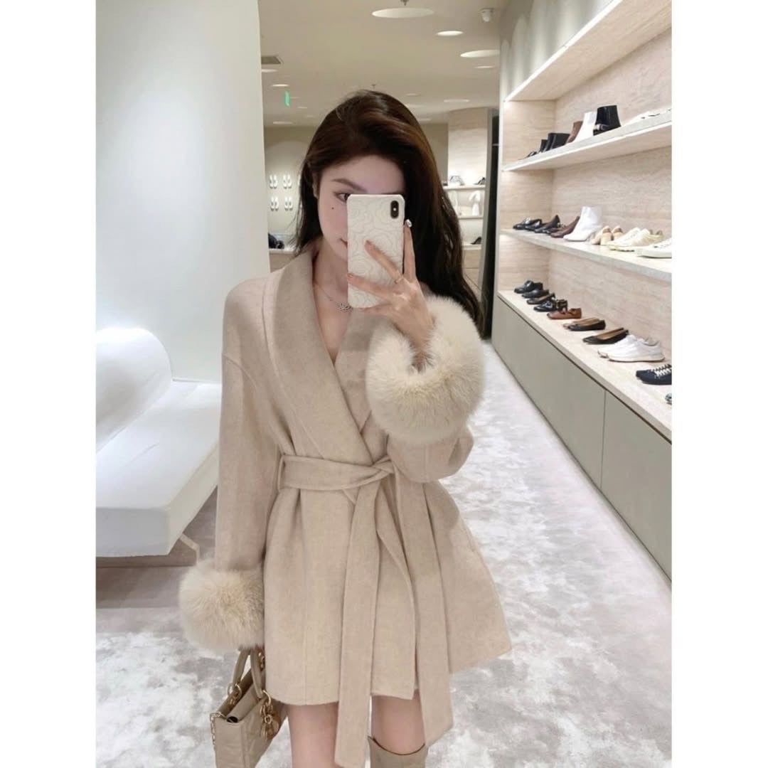 Geyie fur wrap coat