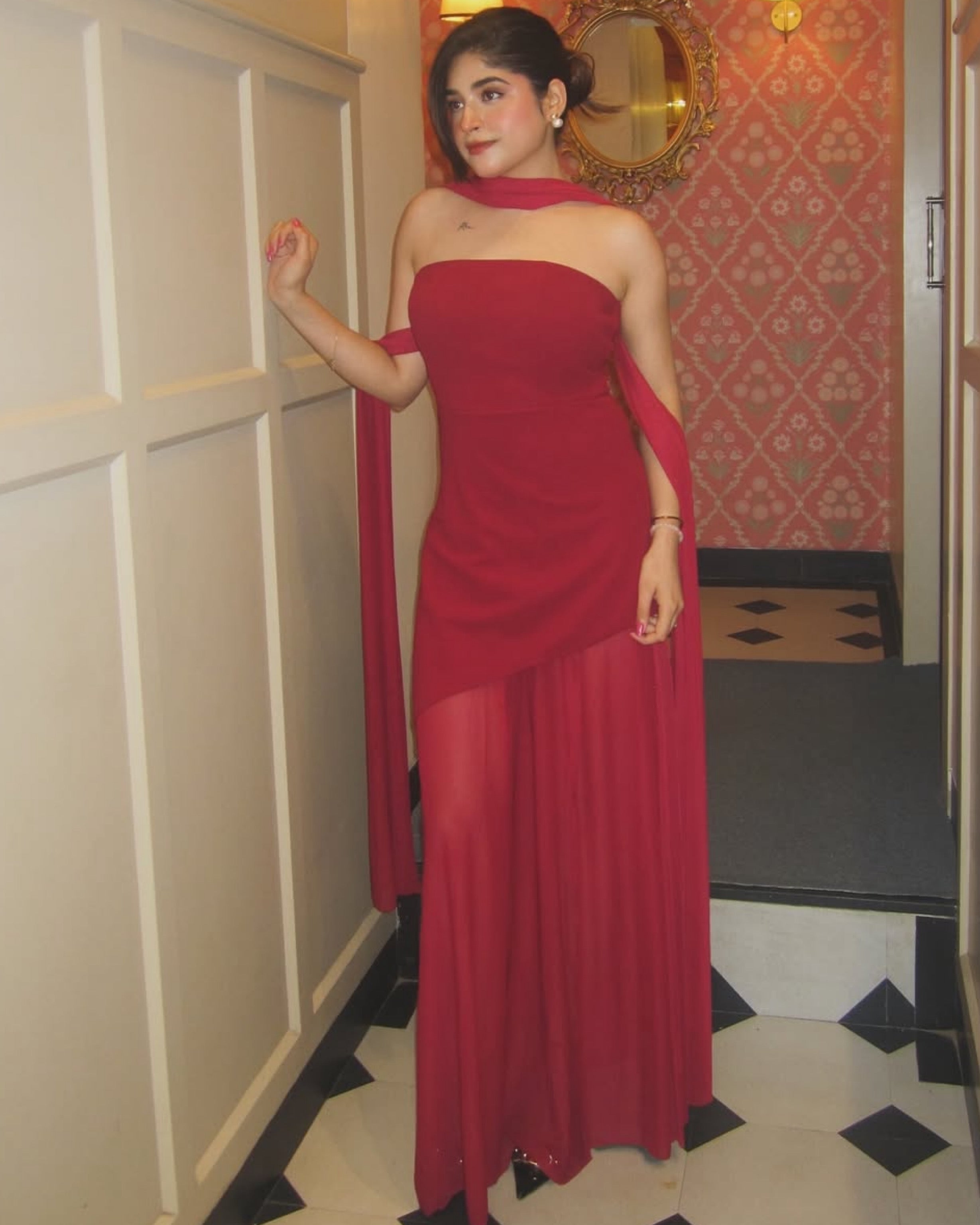 Pollie dress with scarf