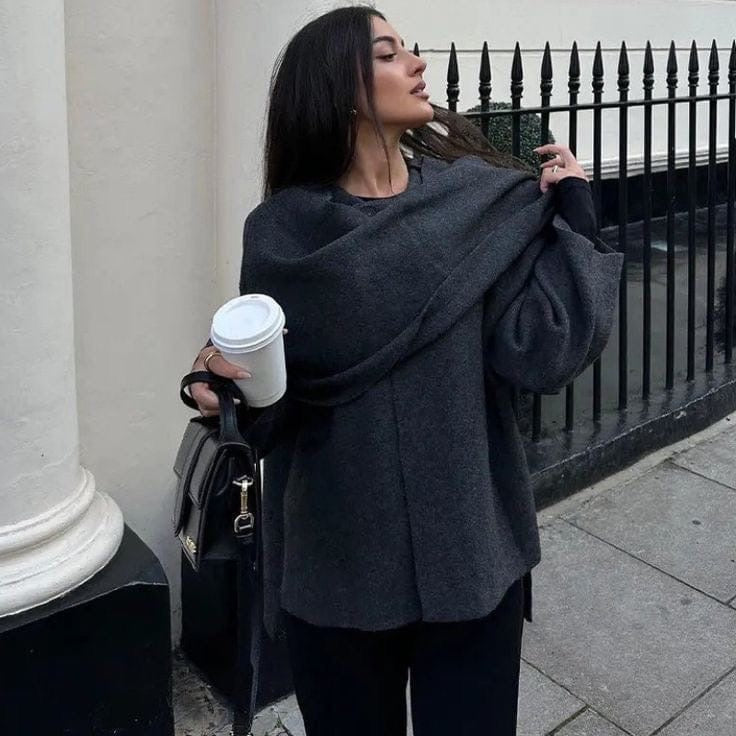 Senara wrap style grey top