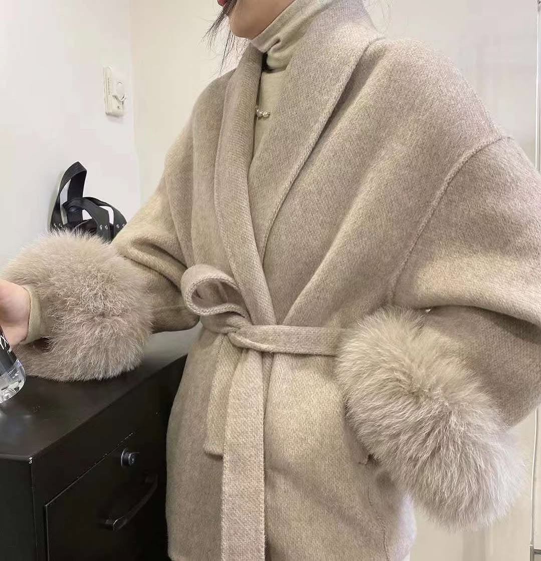 Geyie fur wrap coat