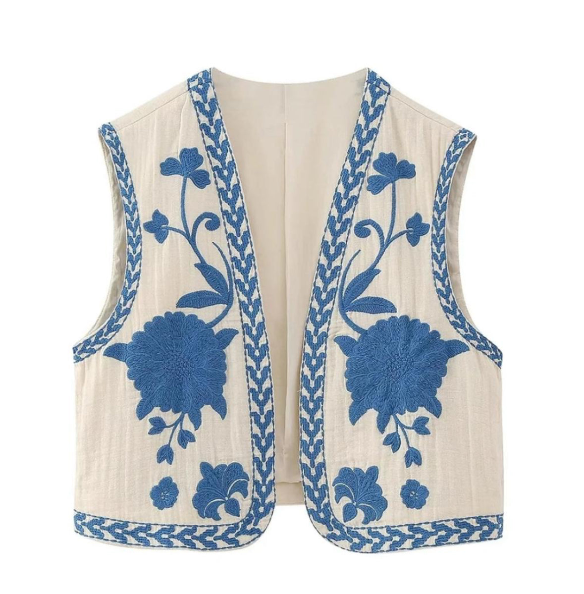 Embrioded vest top