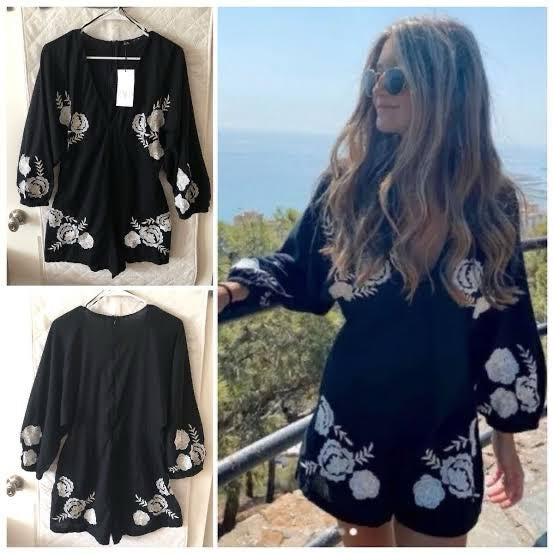 Kie embroidery romper