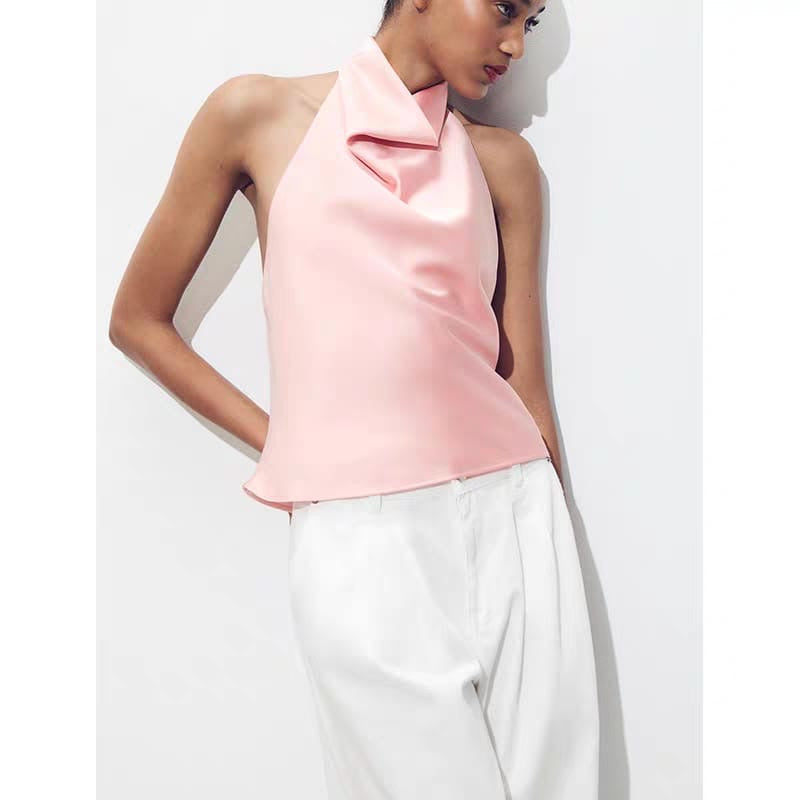 Halter satin top