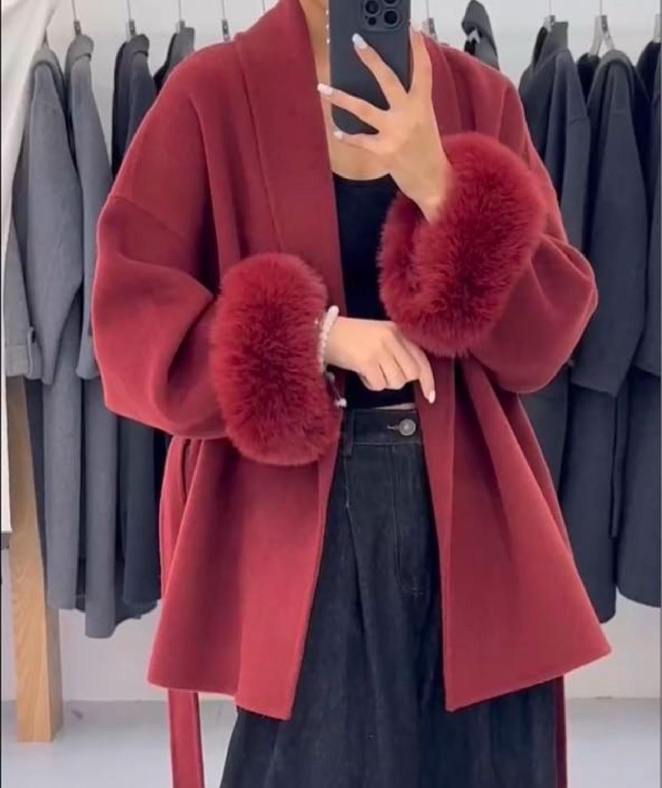 Geyie fur wrap coat