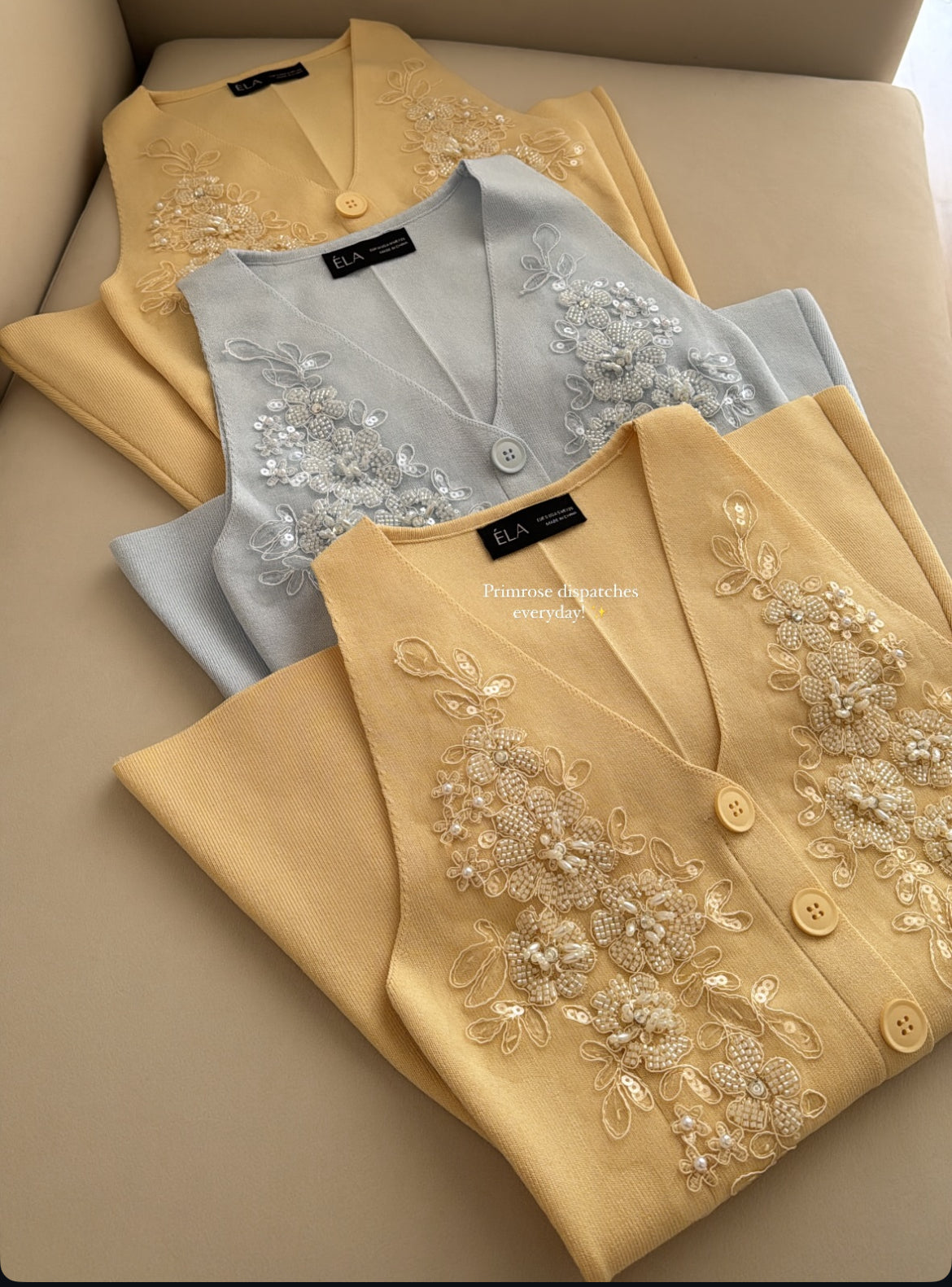 Embroider rib top
