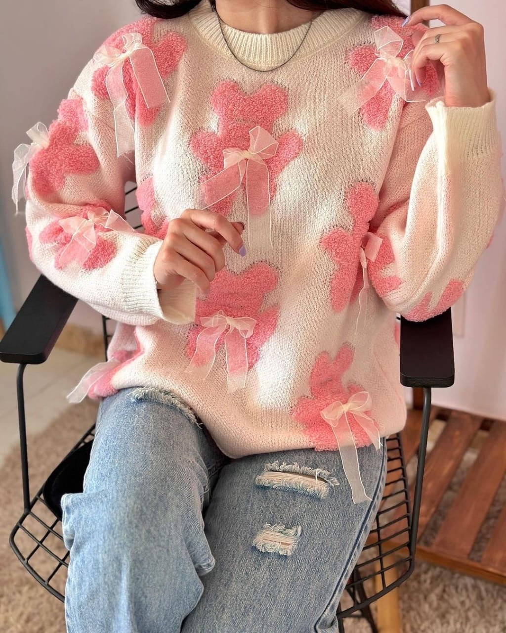 Cute bow sweater