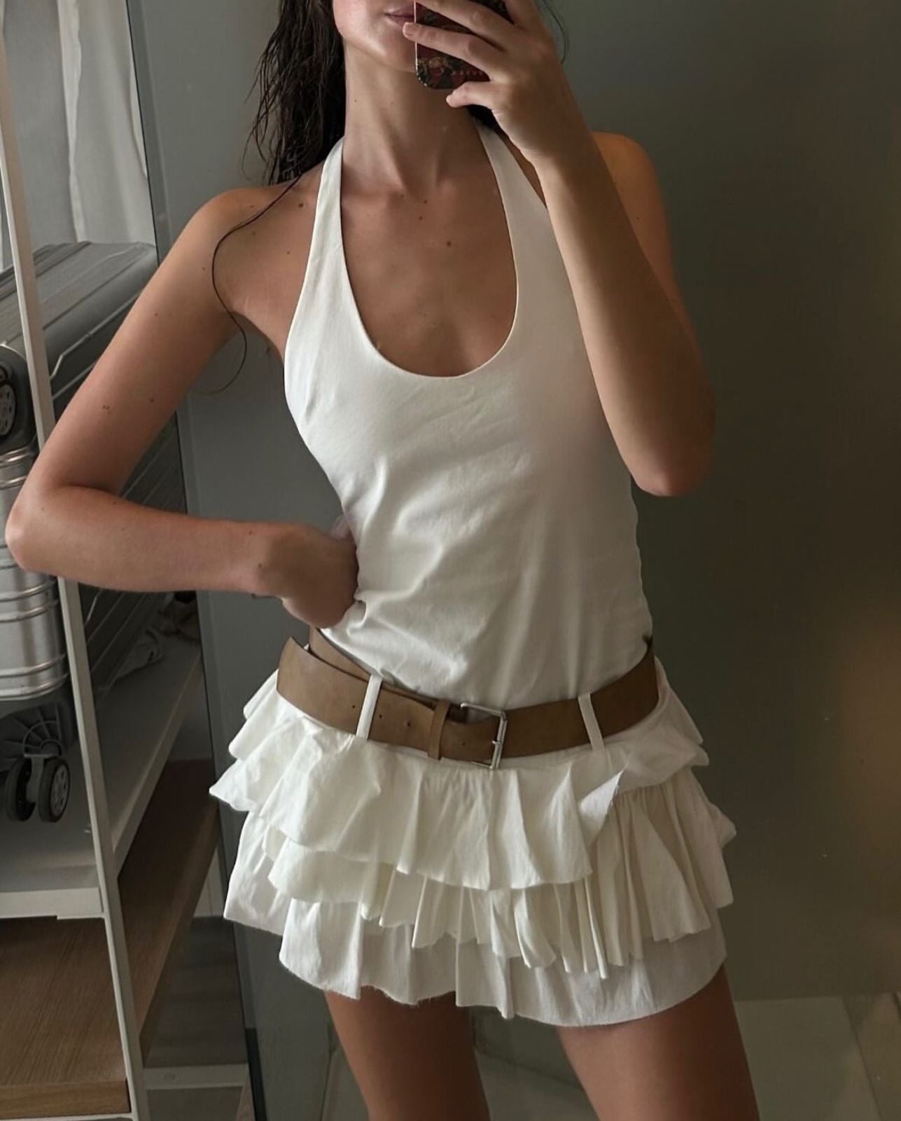 Adeline belted dress