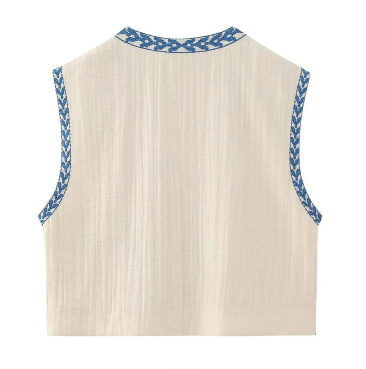 Embrioded vest top