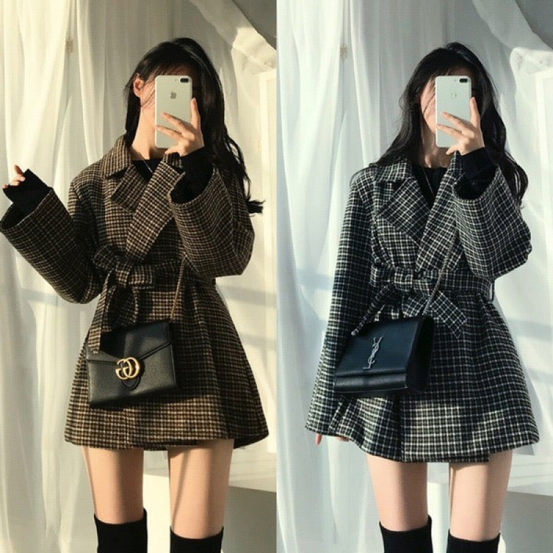 Plaid blazer dress