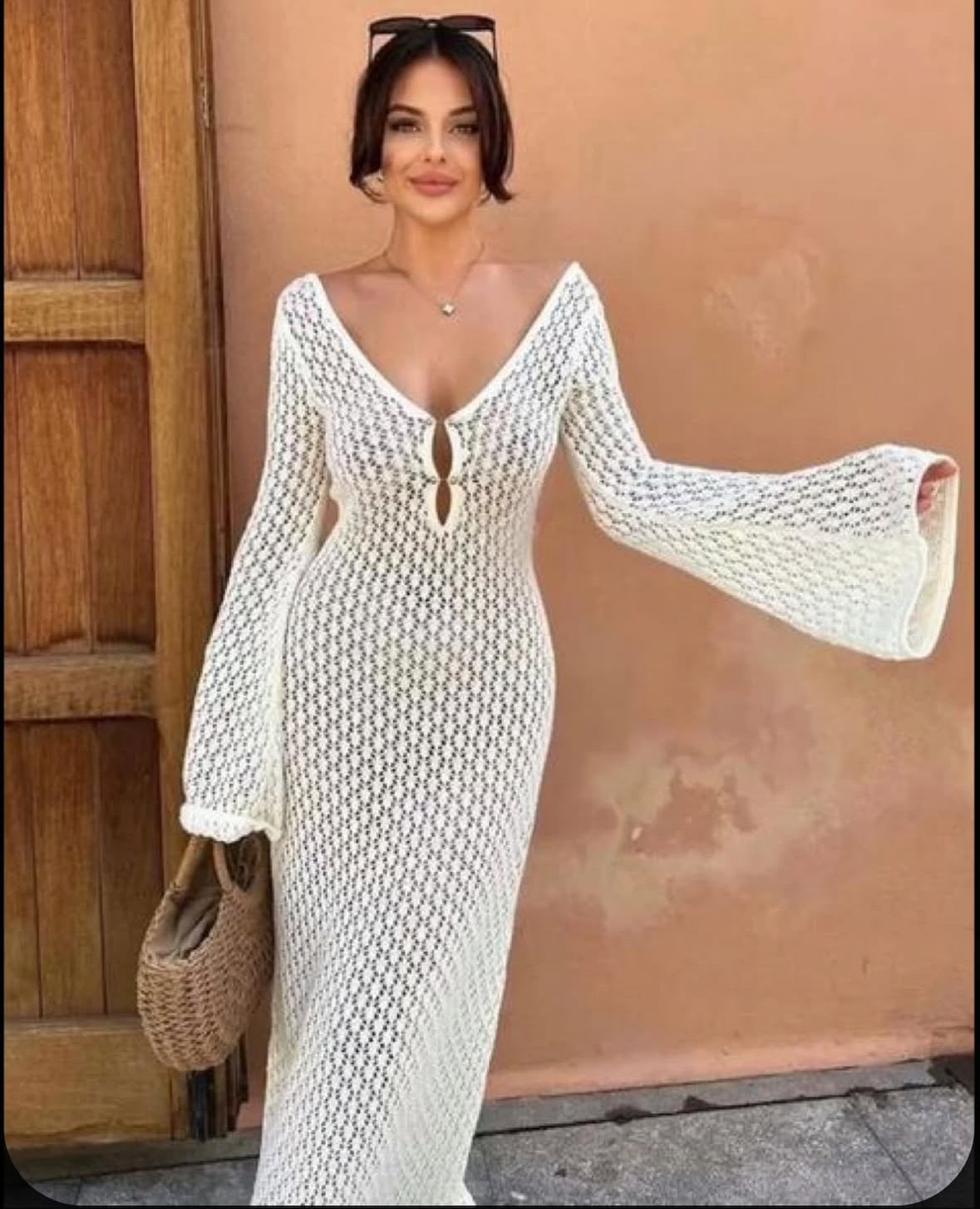White sheer dress
