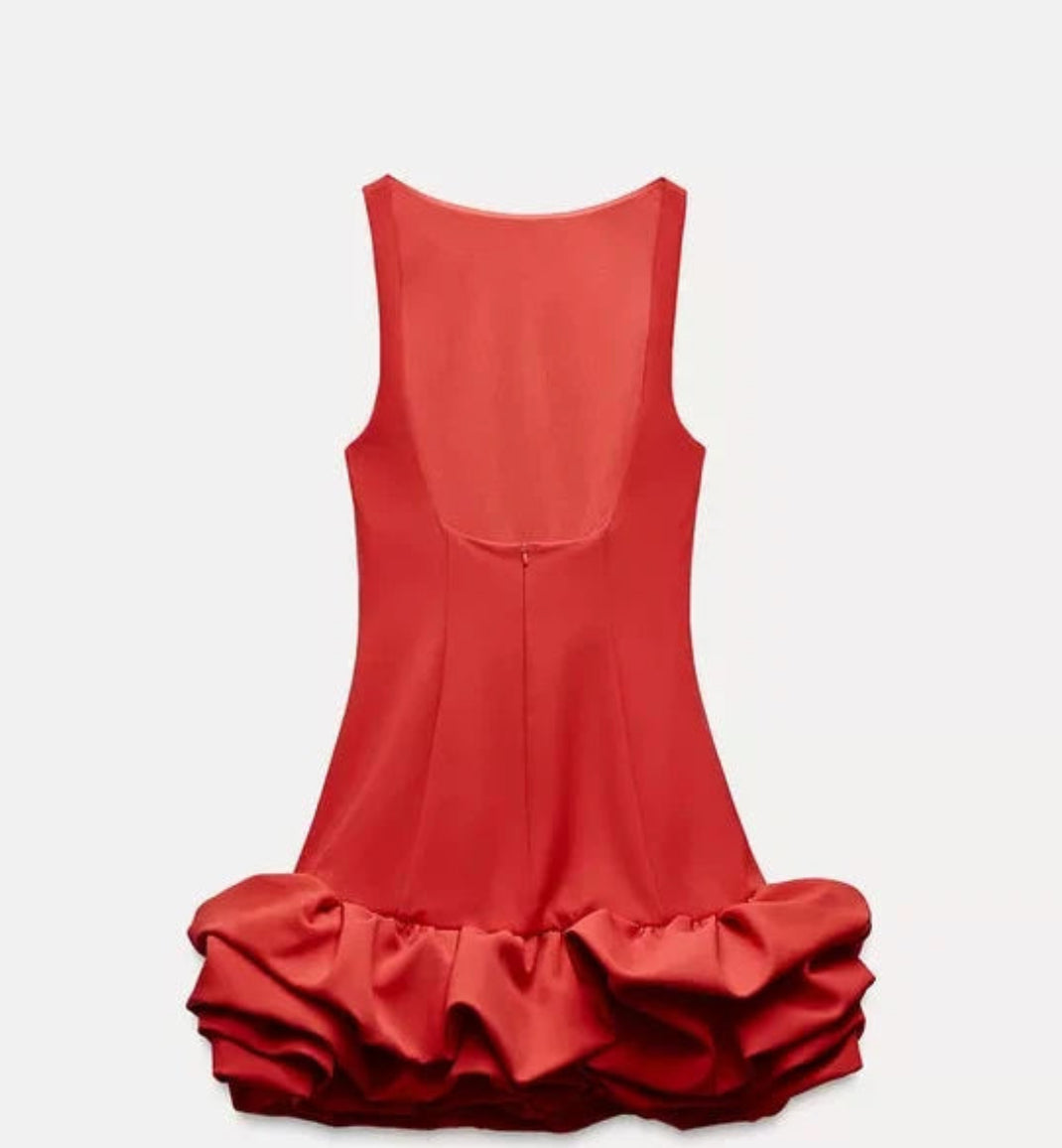 Red ruffle dress