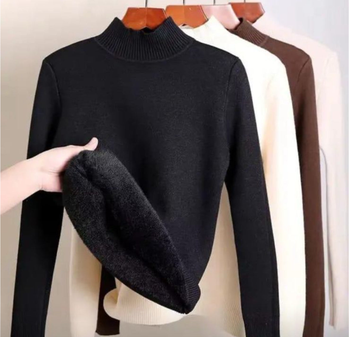 Turtle neck fleece sweater top