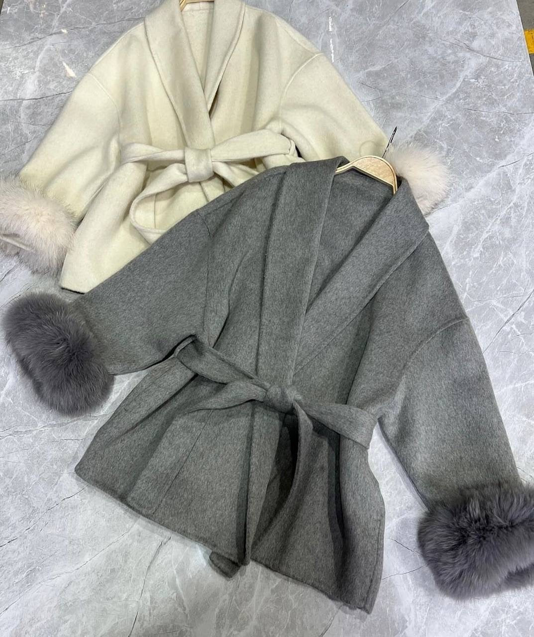 Geyie fur wrap coat