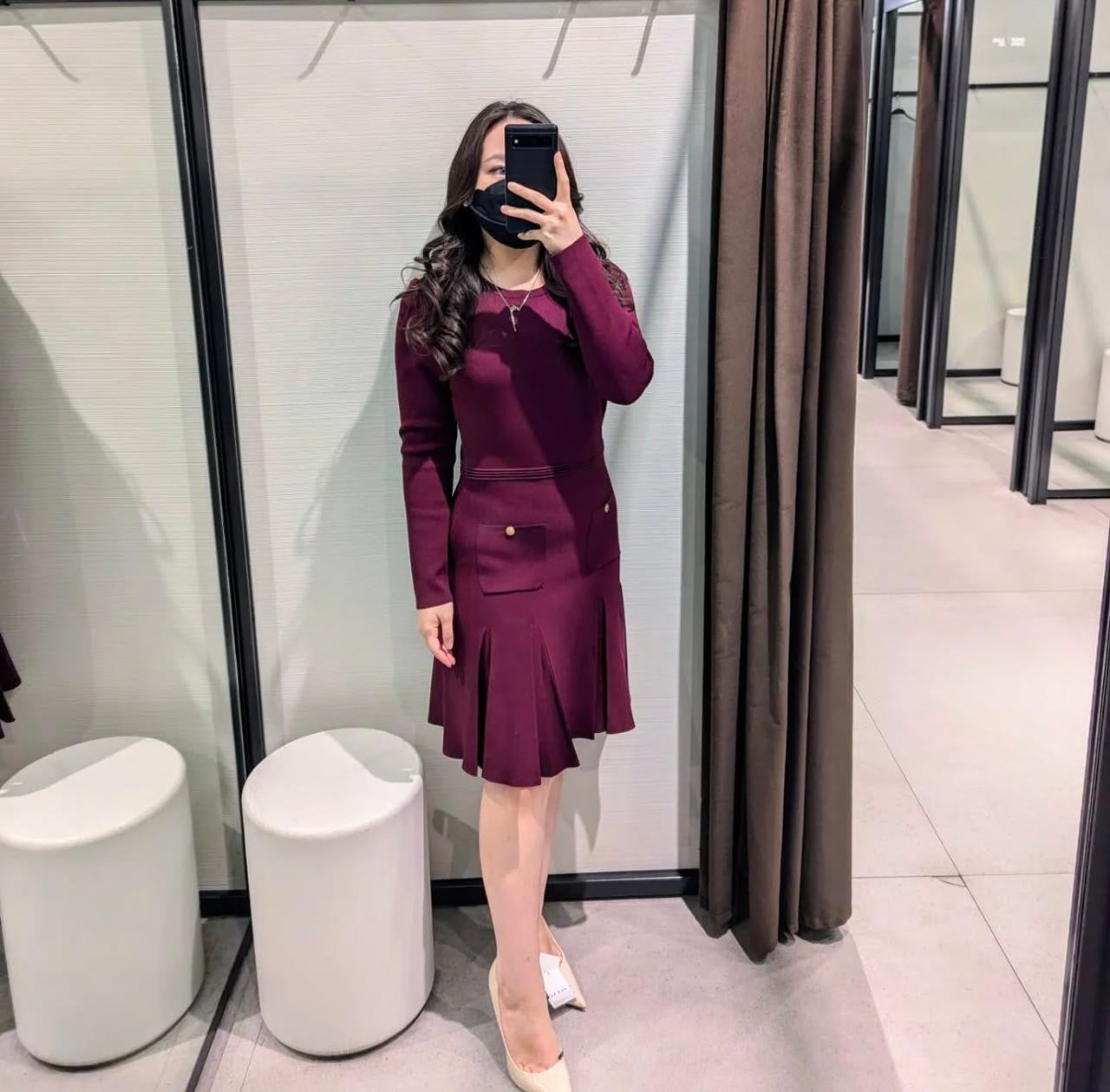 Wine choe dress