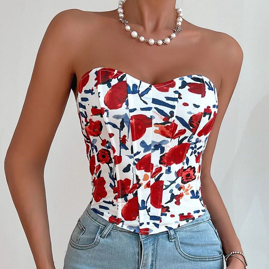 Floral corset top