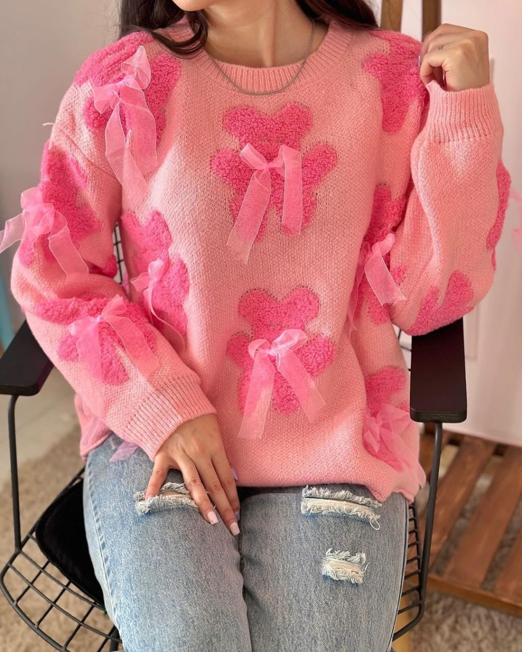 Cute bow sweater