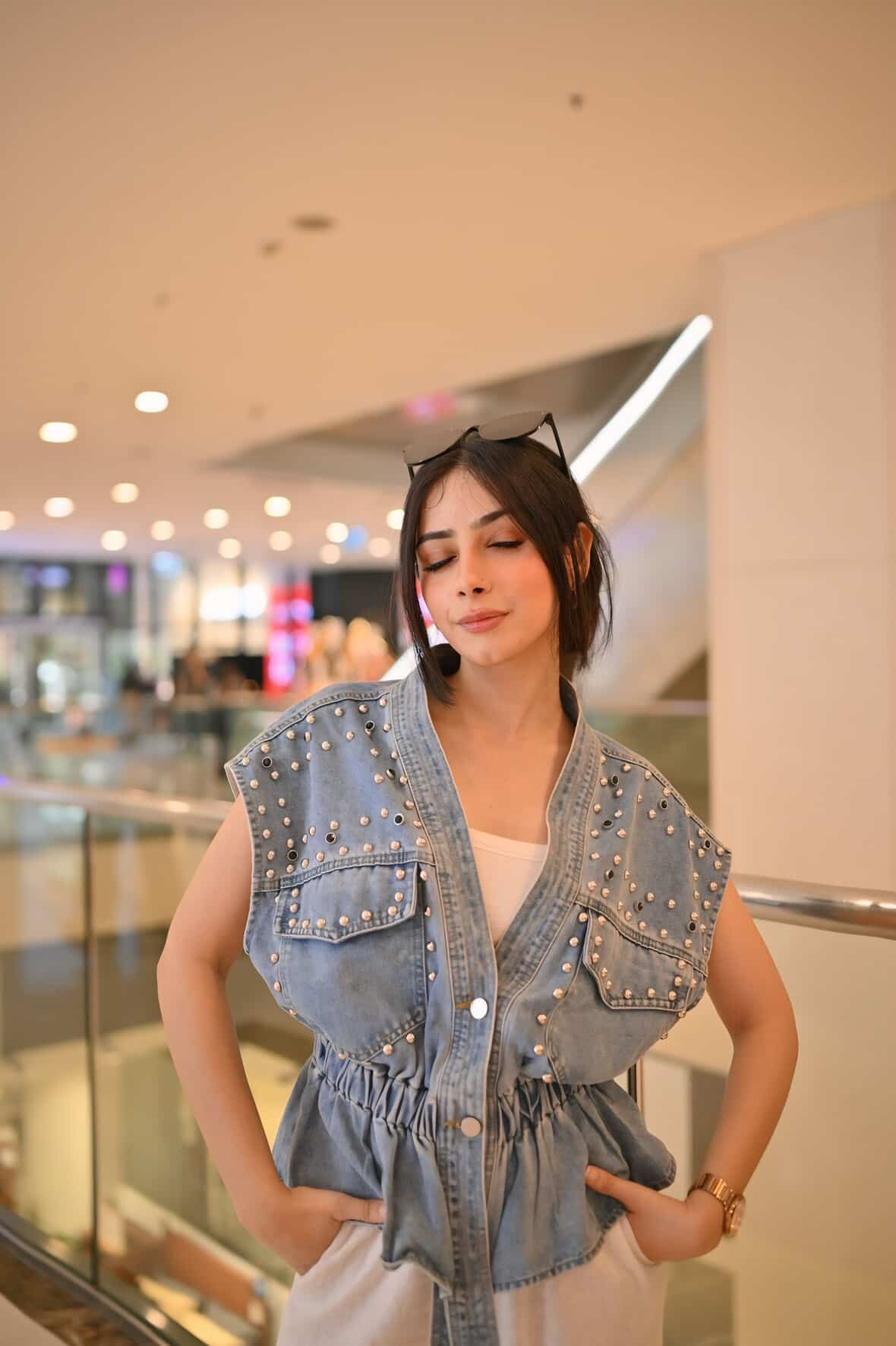 Denim studded jacket