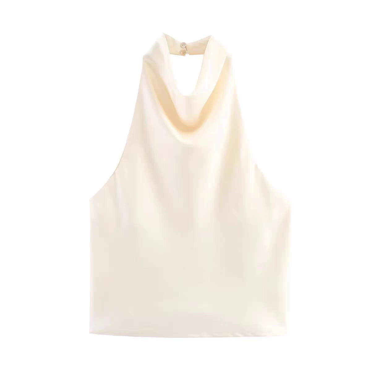 Halter satin top