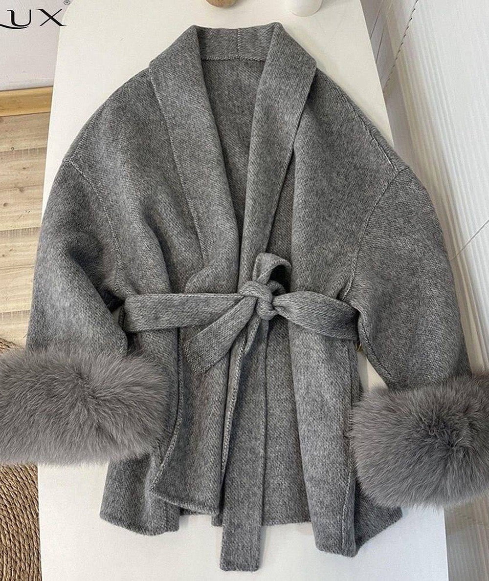 Geyie fur wrap coat