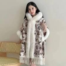 Plush fur cape