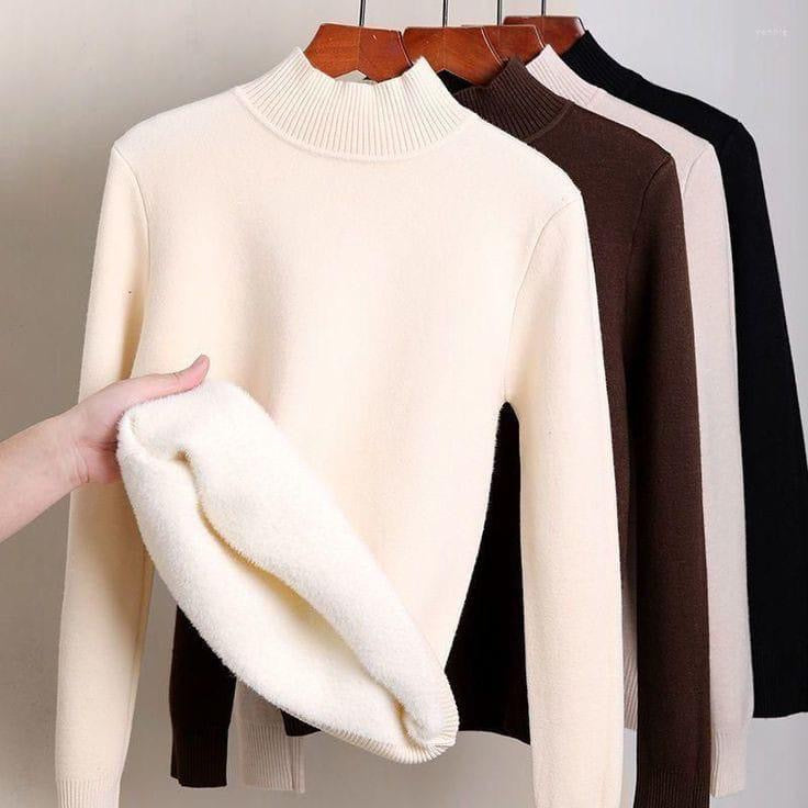 Turtle neck fleece sweater top