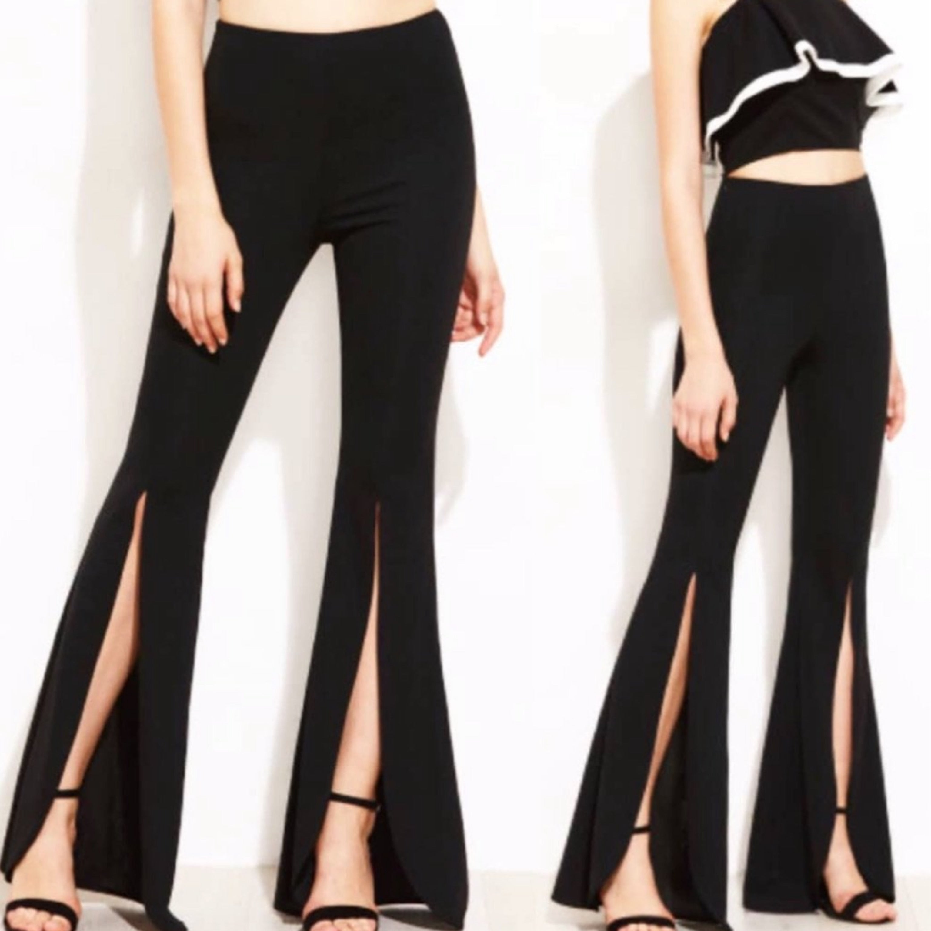 Front slit pants