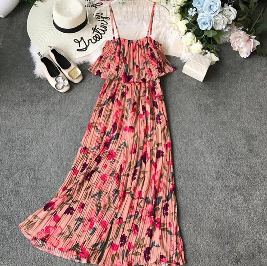 Floral strap jumpsuit