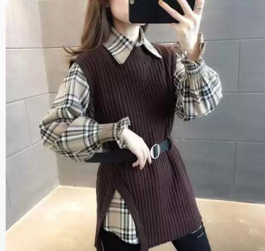 Plaid two piece