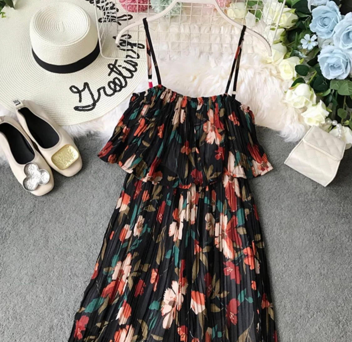 Floral strap jumpsuit