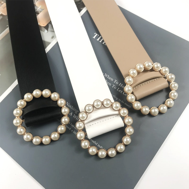 Pearl belt waist belts