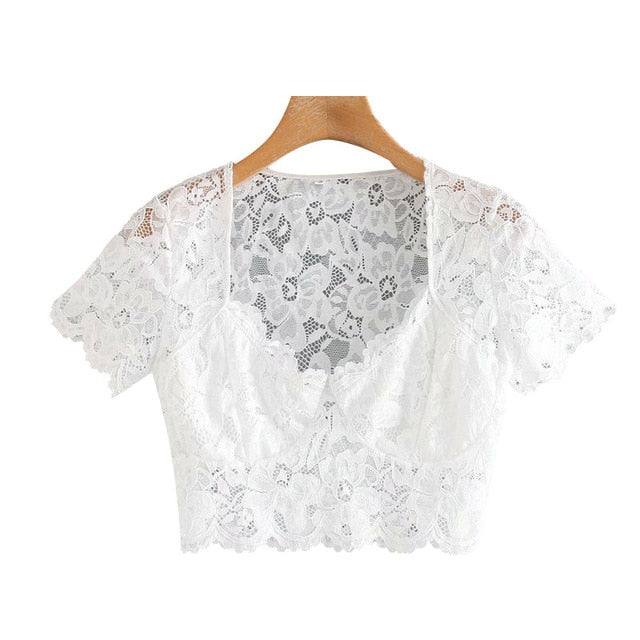 Lucie lace crop top