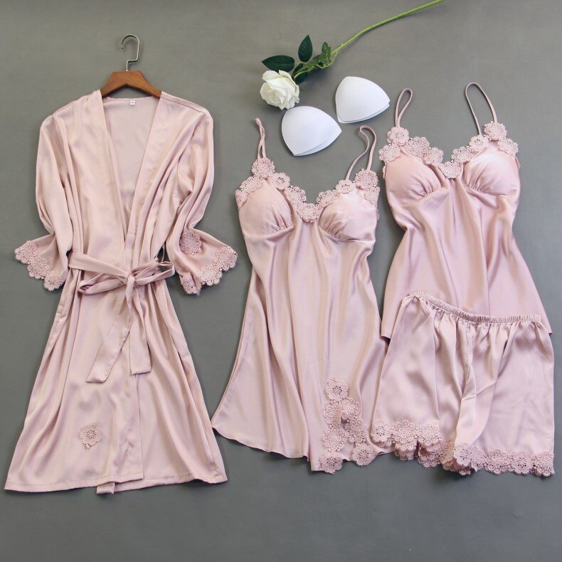 Satin Sleep set 4 piece