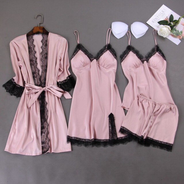 Satin Sleep set 4 piece