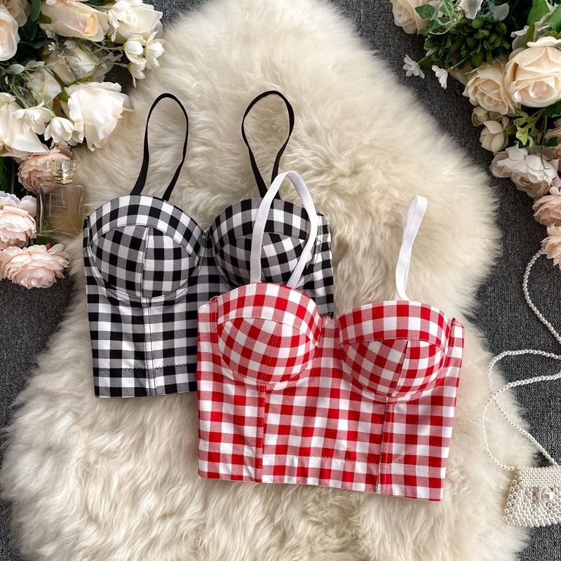 Plaid Short Bustier